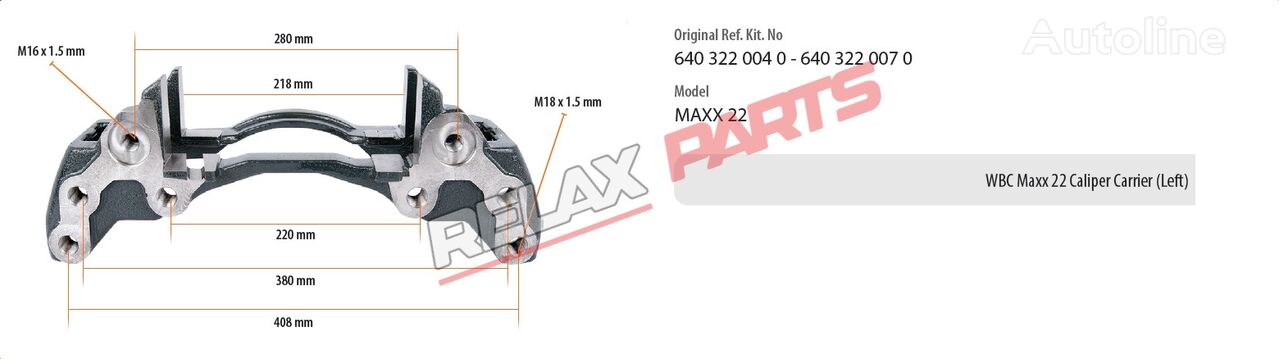 RelaxParts bremsekaliber til WABCO MAXX 22    WaBCo Maxx 22 Caliper Carrier (Left) sættevogn