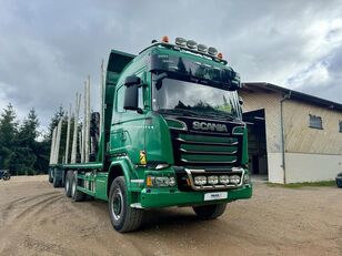 Scania R 580 tømmervogn + anhænger tømmervogn