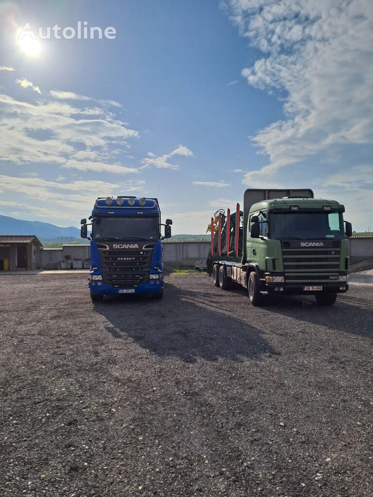 Scania V8 560 tømmervogn + anhænger tømmervogn